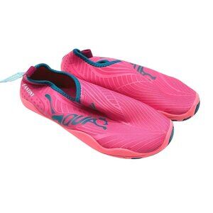 Fantiny Girls Water Shoes Fabric Slip On Striped Pink Blue Size 34 US 3